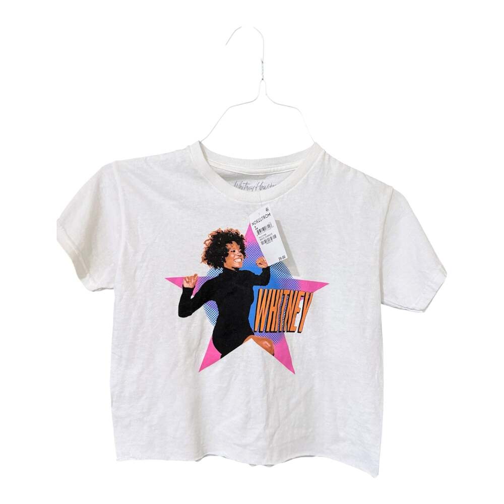 Whitney Houston Graphic Crop T-Shirt White
